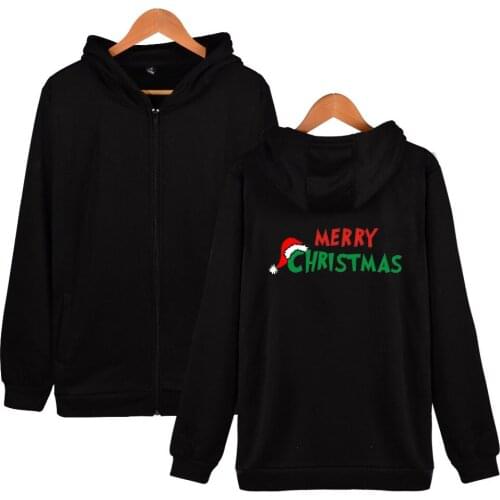 Hot Merry Christmas Printed Hoodies Women/Men Sweatshirts Long Sleeve Zipper Hoodie Sweatshirt Fashion Harajuku Oversize Jacket