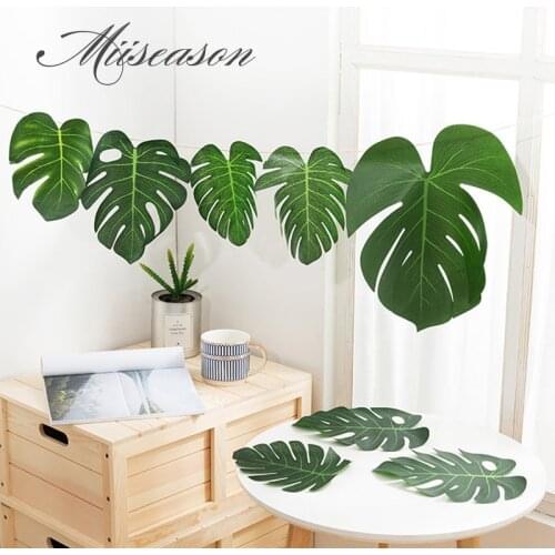 12PCS/BAG Artificial Plants Green Turtle Leaves Garden Home decor Mexican Table Photo Frame Decoration artificial grass plant