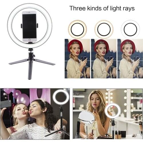 6.3''/7.8''/10.2'' Dimmable Camera Photo Studio Phone Video LED Beauty Ring Light Photography Dimmable Desktop Live Ring Lamp