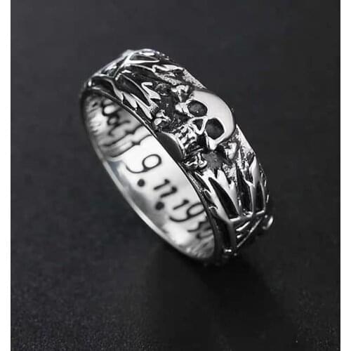 Stainless Steel Men Rings Domineering Skull Devil Punk Gothic Simple for Biker Male Boy Jewelry Creativity Gift Wholesale OSR324