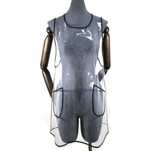 Transparent PVC Salon Cape Fashion Stylist Work Clothes Barber Hair Cutting Bib Gown Apron for The Hairdresser with Pocket UN841