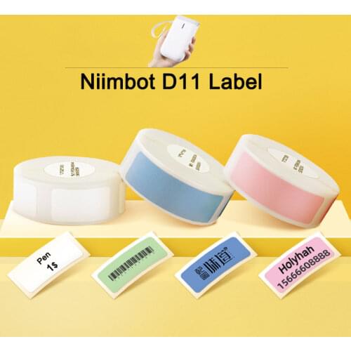 Niimbot D11 Mini Label Printer Sticker Paper Waterproof Anti-Oil Tear-Resistant All Size All Color for Shop Price Tag Home