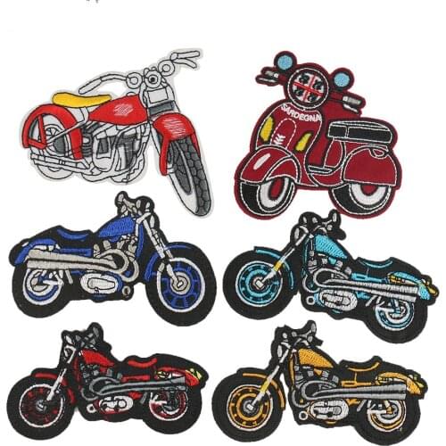 Iron On Rock Motorcycle Patches For Clothes Embroidery Applique Cartoon Car Bike Patch Jeans Iron Sticker For Clothing