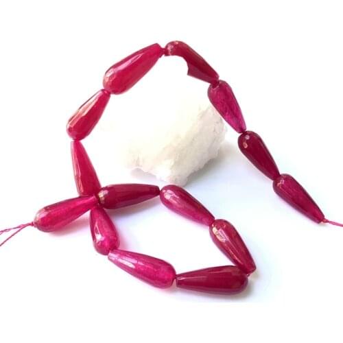 Wholesale 1string Mystic Rose Red Jad Beads Long Drop Beads,10x28mm Faceted Teardrop Bead,Gem Stone Jewelry Beads, 15.5"/string
