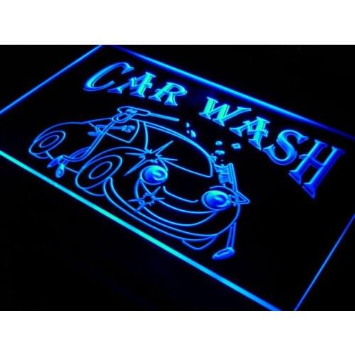 I196 OPEN Car Wash Display Shop Auto LED Neon Light Light Signs On/Off Switch 20+ Colors 5 Sizes