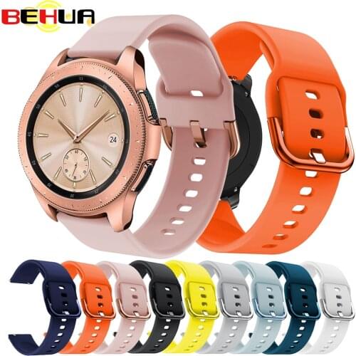 20mm Silicone Strap Watchband for Samsung Galaxy 42mm Watch Active 2 40mm/44mm Smart Watch Bracelet Sport Wristband for Gear S2