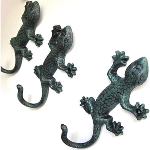 Retro House Lizard Garden Hook Key Hanger Garden Decoration Rack Wall Door Decor N58C