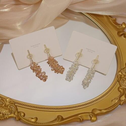 14k Real Gold Plated Fashion Jewelery Long Crystal Tassel Exquisite Shiny Earrings for Woman Holiday Party Elegant Earring