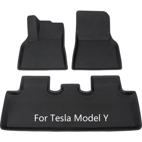 Tesla Model y Floor Mats For Tesla Model Y 2020 2021 TPE New design style Non-slip All-Weather Floor Mats 3pcs/set