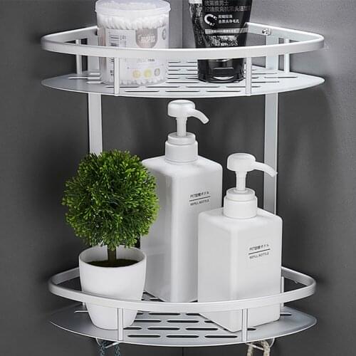 Shower Angle Shelf Bathroom Shelf Free Drill Rustproof Aluminum Storage Storage Shower Bath Shelf Shower Sink Shower Basket