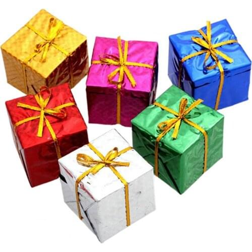 Gift Box Ornaments Mini Gift Box Christmas Tree Decorations Square Foam Gift Box Pendants Xmas Tree Ornaments Gift Box for Home