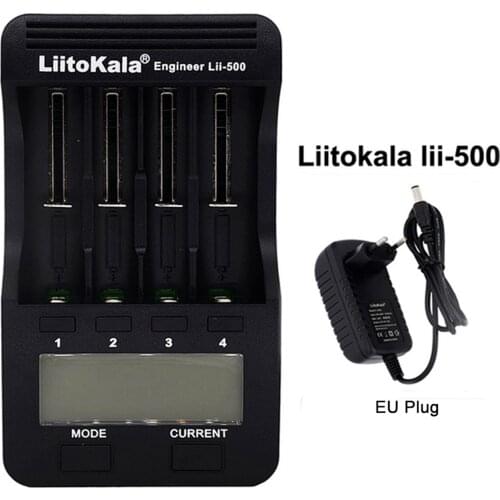 LiitoKala Lii-500 Intelligent Battery Charger 4 Battery Slots LCD Display for 18650 Ni-MH Ni-Cd Li-ion Rechargeable Batterries