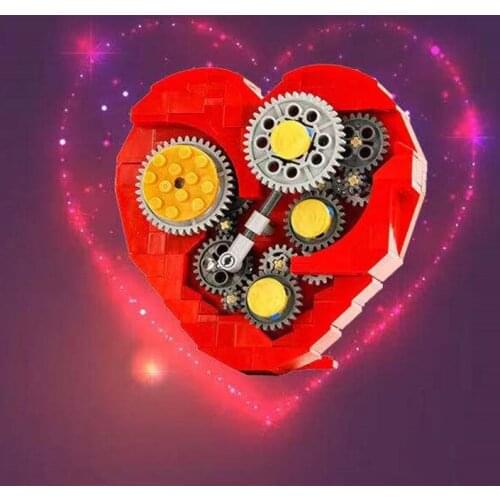 Clockwork Heart Diecast Model Educational Toys Clockwork Building Blocks MOC For Kids Christmas Birthday Gifts