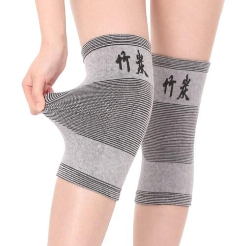 1Pair Winter High Elastic Warm Knee Pads Bamboo Charcoal Cold Breathable Self-heating Knee Pads Outdoor Climbing Knee Pads