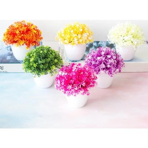 1Pc Artificial Flower Plant Bonsai Ornament Living Room Garden Hotel Desktop Decor Home Decoration Accessories декор дома 2020