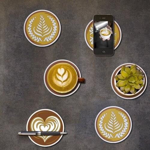 1pcs Creative Coffee Pad PVC Soft Rubber Anti Scalding Heat Insulation Pad Thickened Round Anti-skid Coaster Tableware Pad