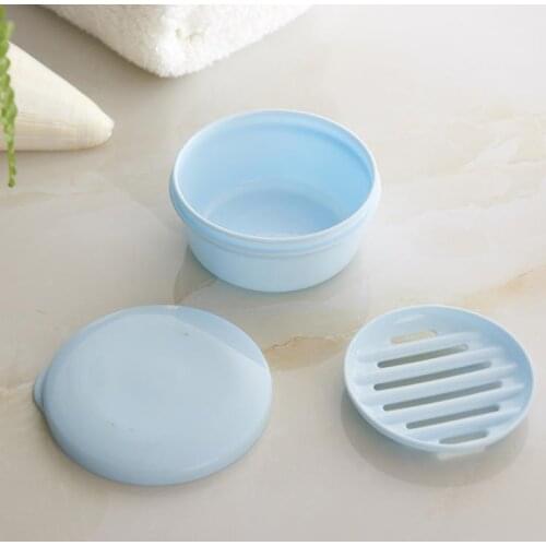 100pcs Plastic Soap Dish Box Bathroom Sealed Soap Case Holder Container Wash Shower Home Round Travel Supplies SN1205