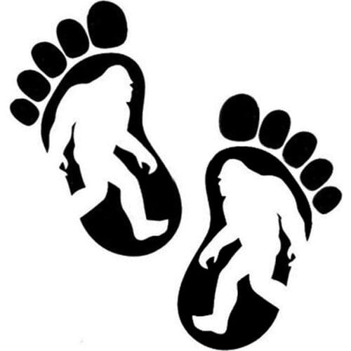 15*15CM BIGFOOT Footprints Car Sticker Decal Cartoon Foot Motorcycle Car Styling Black/Silver C2-0194