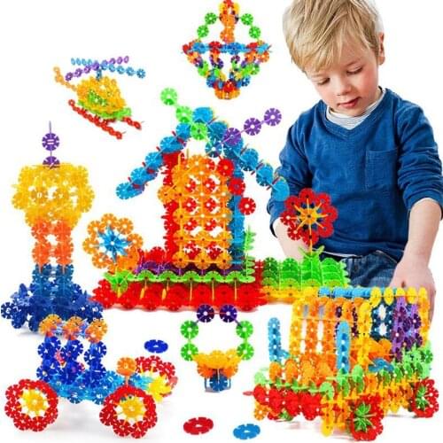 200pcs/lot Snow Snowflake Building Blocks Toy Baby Children Educational Toy DIY Assembling Bricks Kids Classic Toys