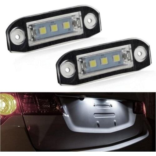 2x Error Free White LED Number License Plate Lights Rear Lamp For Volvo S80 Xc90 S40 v60 S60 V70