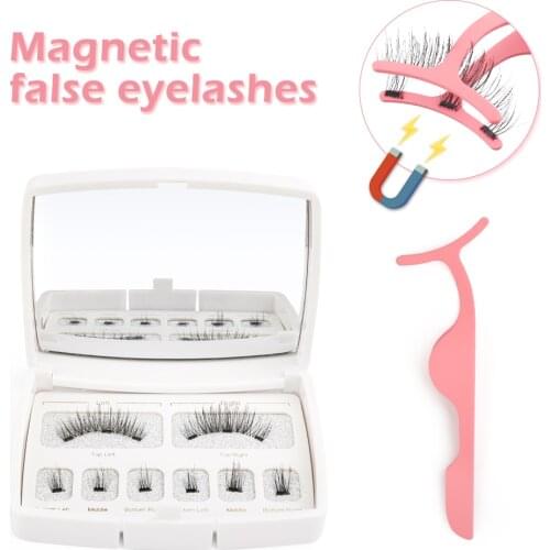 3D Magnetic Eyelashes Invisible Magnetic Lashes Mink Eyelashes with Tweezer Magnet Mink Lashes Thick Full Strip False Eyelashes