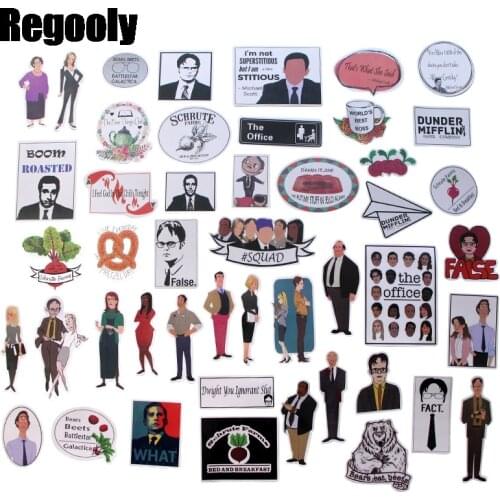 46pcs The Office Tv Show Cartoon scrapbooking Stickers packs Waterproof Skateboard Suitcase Guitar Graffiti decals Kid Toy