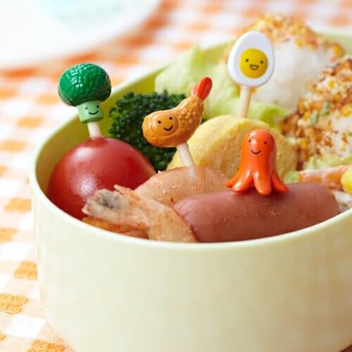 8PCS Cute Bento Food Fruit Dessert Fork Set Mini Cartoon Children Snack Cake Dessert Pick For Kids Toothpick Lunches Party Decor