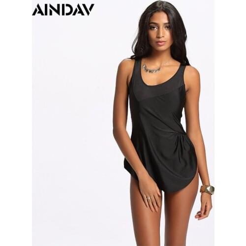 Aindav Black One Piece Swimwear