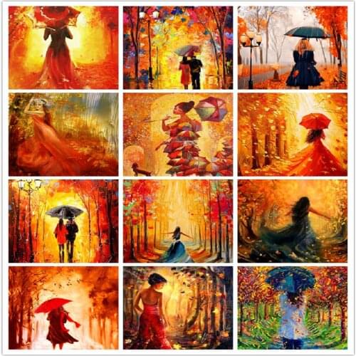 SHAYI DIY 5D Diamond Painting Colorful Figure Background Landscape Home Scenery Decor Mosaic Embroidery Cross Stitch