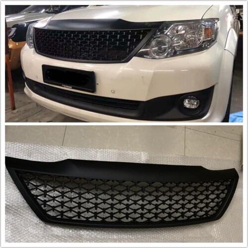 CAR ACCESSORIES MODIFIED FRONT RACING GRILLS ABS GRILL MESH RAPTOR GRILLE MASK TRIMS COVER FIT FOR FORTUNER 2012-2014 CAR PARTS