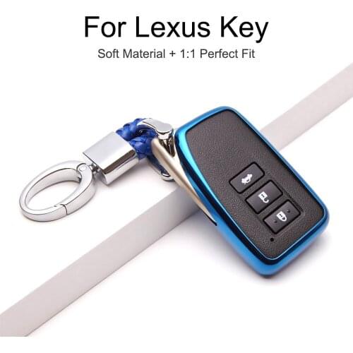 Car Key Case Cover Soft TPU for Lexus LX570 GX460 RX350 NX300 Es300h Rx450h GS300 GX470 IS250 ES350 Nx300h Is300h Keyring Chain
