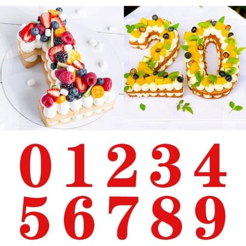 10 Inch Large Silicone Number Cake Molds 0-9 Arabic Number Cake Mold Birthday Cake Mould Baking Mold For Wedding Decoration Cake