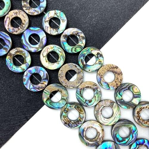 Natural Shell Loose Beads Ring-shaped Abalone Shell Beads, Used for DIY Jewelry Making Necklace and Earring Accessories Size18mm