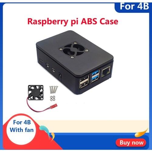 Raspberry PI 4 Model B 1GB/2GB/4GB ABS Case Cover With Cooling Fan Plastic Box Enclosure For Raspberry Pi 4B Cooling shell Case