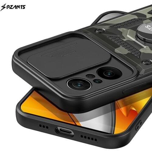 Rzants For Xiaomi POCO F3 Mi 11i Case [Jungle tank] Camouflage Lens Proetction Ring Stand Holder Military Cover For Boys Man
