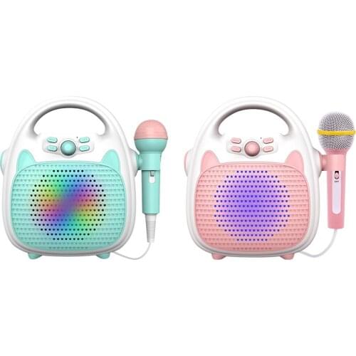 Kids Karaoke Machine with 1 Microphones Rechargeable Toys for ChildrenToddlers Build in LED Light Show Indoor Outdoor Travel