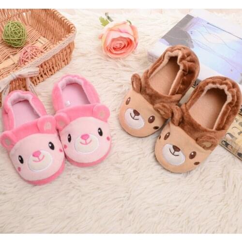 Childrens Slippers For kids Baby Infant Winter Slippers Animal Cat Plush Slippers For Toddler Girls Boys Warm Home Indoor Shoes