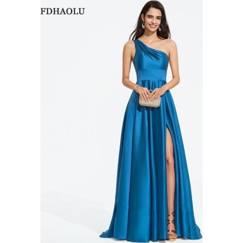 AE23 New Arrival One Shoulder Long Evening Dresses Robe de soiree Dubai Formal dress Party Vestidos Elegantes Prom Dress