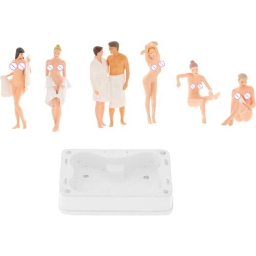 1/64 Resin People Character Action Figure Model for Micro Scene DIY Street Scene Bath Scene Scenery Decor Toy Figure Statue