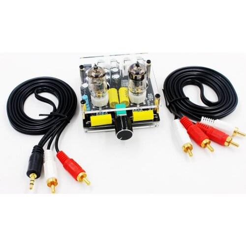 AC 12V 6J1 electronic tube preamp tube amplifier preamp bile buffer MINI HIFI pre amplifier With Case