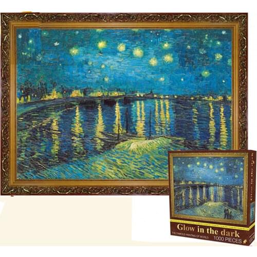 Glow in the Dark Jigsaw Puzzle 1000 Pieces Adult Antistress Landscape Paper Difficulty Puzzle Educational Toys Kids Gifts