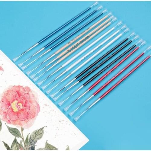 3pcs/set 0 00 000 Nylon Brush Hook Line Pen Professional Fine Tip Drawing Brushes for Acrylic Watercolor Oil Painting