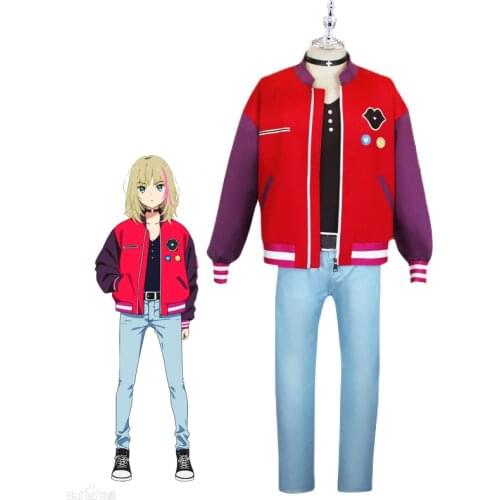 WONDER EGG PRIORITY Kawai Rika Cosplay Costumes Anime Role Play Uniform Accessories Full Sets Wig Synthetic Hair Halloween Party