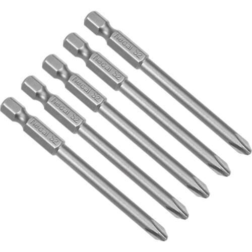 Uxcell 5 Pcs 5mm PH2 Magnetic Phillips Screwdriver Bits, 1/4 Inch Hex Shank 3-inch Length S2 Power Tool