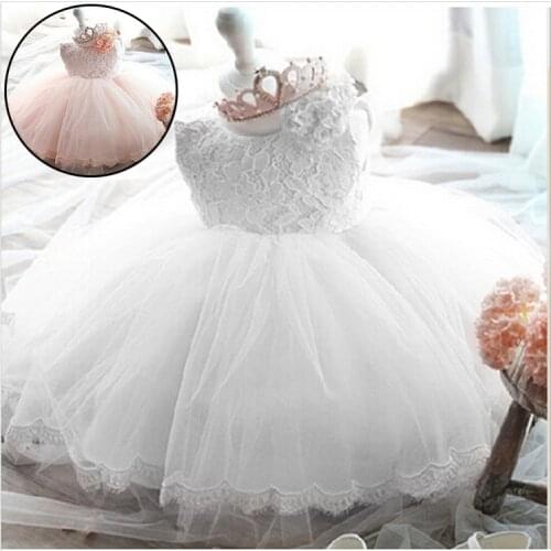 Cute Toddler Girl Dress Sleeveless Princess Dresses For Girls Newborn Baby Christening Dress Baby Girl 1 Year Birthday Dress 12M