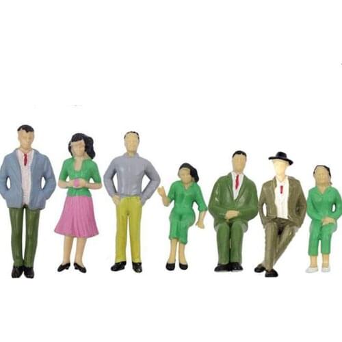 14 Pieces 1:25 People Miniature Figures Models Model for Railway Decoration