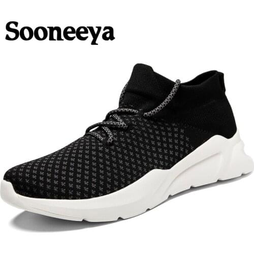 Sooneeya New Arrival Autumn Men Vulcanized Shoes Breathable Comfortable Sock Shoes Walking Shoes Lace-up Tennis Masculino 39- 46