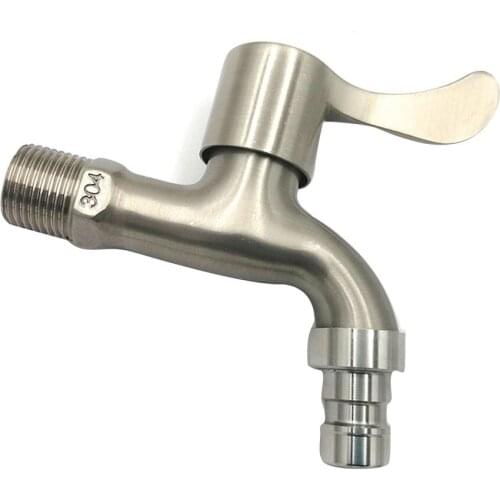 Stainless Steel Wall Mount Washing Machine Faucet High Quality Outdoor Garden Laundry Bathroom Bibcock Kitchen Water Tap