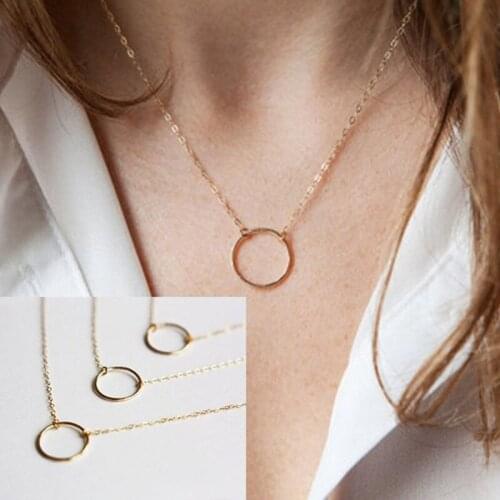 New Necklace Round Pendant Necklaces for Women Vintage Chain Necklace Jewelry Accessories Wholesale Kpop Collares 2021