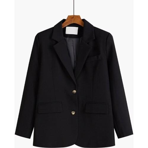 Autumn Solid Color Elegant Blazer Women Jacket Womens Korean Style Loose Turn-Down Collar Long Sleeve suit Coats